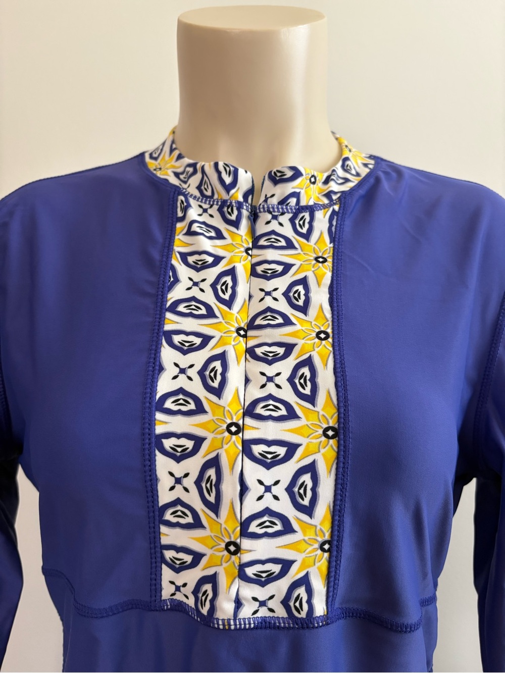 Cabana Life Royal Blue Long Sleeve Rashguard Side Ruching UPF 50+ Protection L